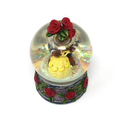 Snowglobe, Disney, Beauty and the Beast, Mini Snow Globe, Vintage, 1993