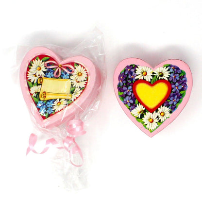 Box, Gift Box / Candy Box, Valentine Heart Shaped with Decorative MLP Die-Cut & Embossed Florals, Vintage, 1970's