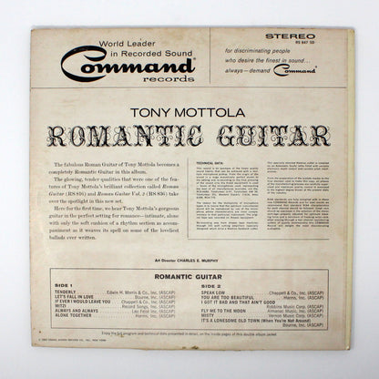 Record Album, Tony Mottola, Romantic Guitar, Gatefold Cover, 1963, Vintage Vinyl, USED, VG+, SOLD