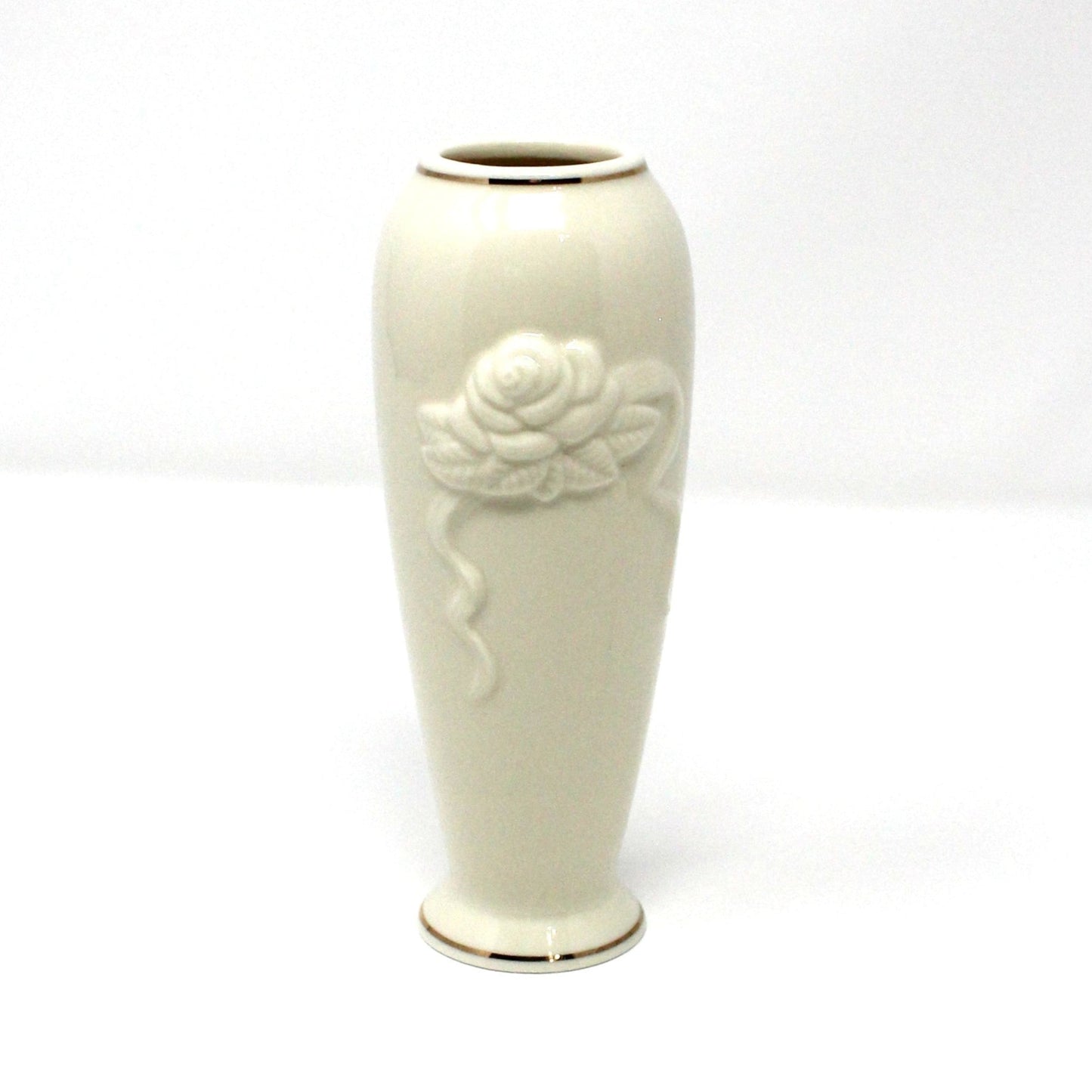 Bud Vase, Lenox, Rosebud Collection, Embossed Rose, Vintage, 6", 1980's
