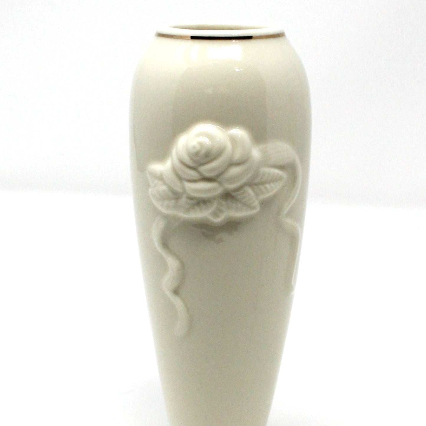 Bud Vase, Lenox, Rosebud Collection, Embossed Rose, Vintage, 6", 1980's
