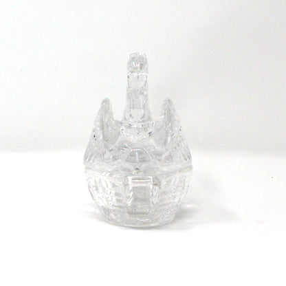 Trinket Box, Crystal Swan in Nest, Figural Swan Ring Box, Trinket Dish, Vintage, 1990's