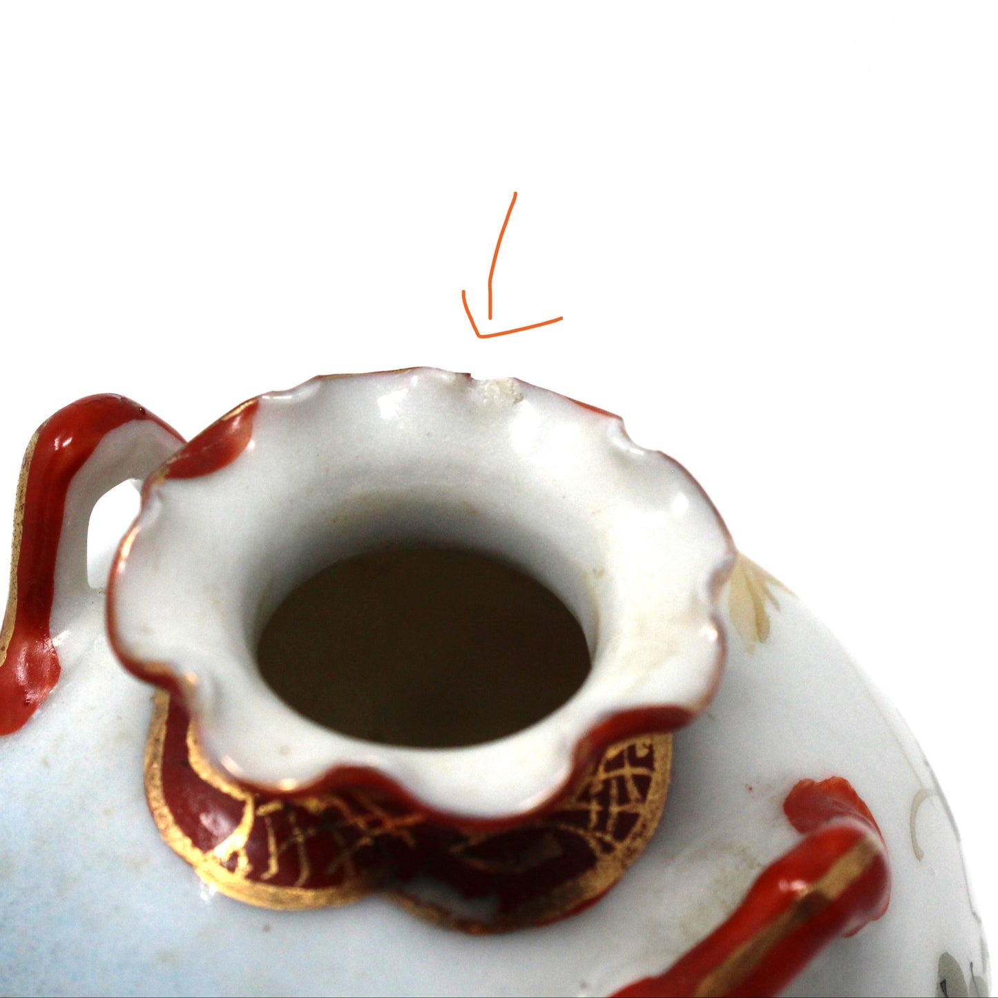 Bud Vase, Kutani, Hand Painted Oriental Pink Florals, Eiraku Style Chinoiserie, Vintage, 1930's