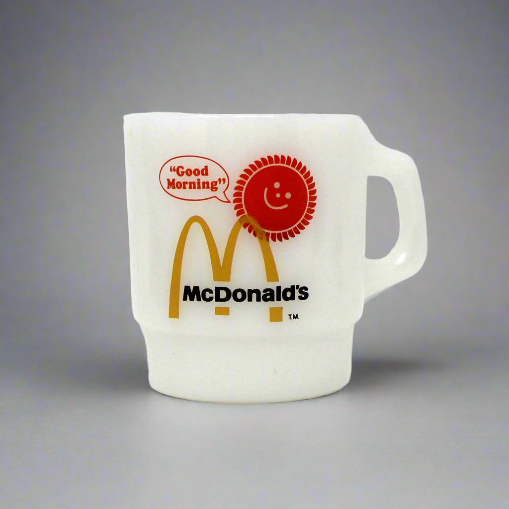 Mug, Fire King, Coffee Mug, McDonald's Good Morning, Vintage, 1970's