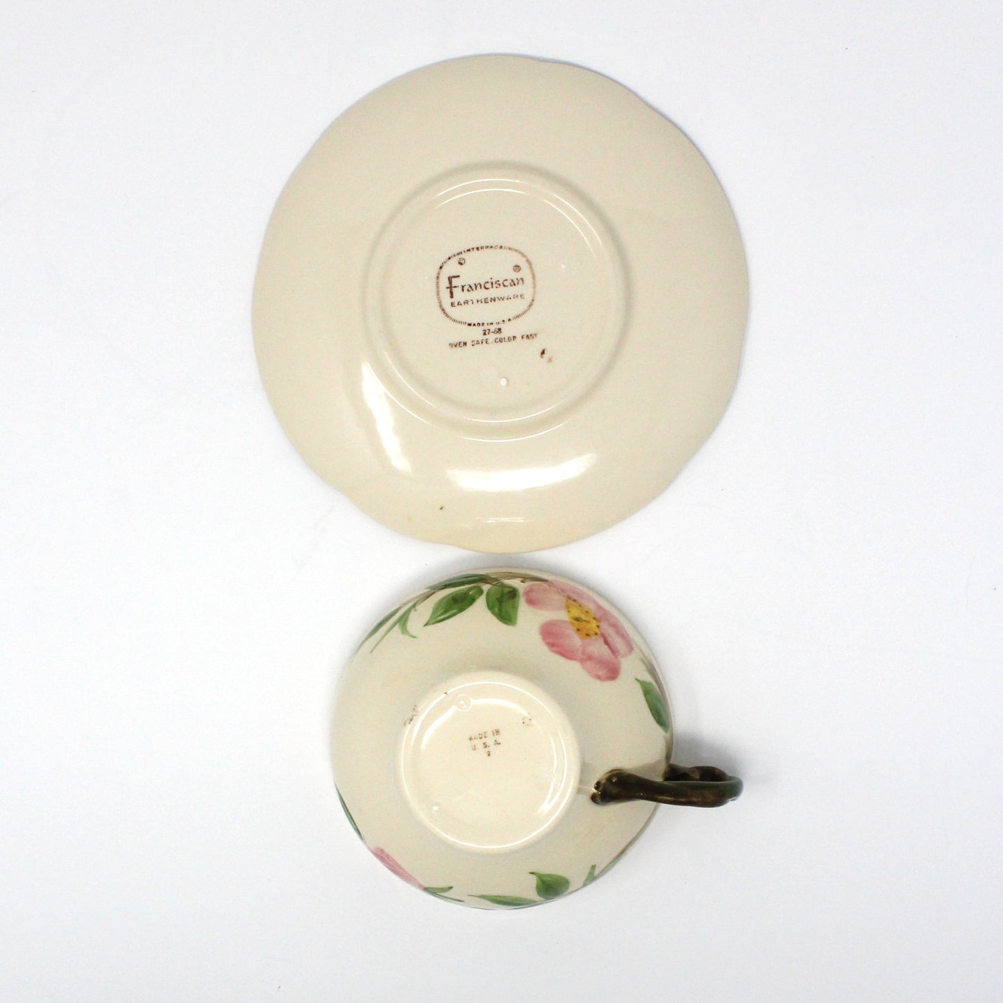 Dinnerware, Franciscan, Desert Rose, Individual Place Setting, 6 Pcs, Vintage USA, 1960's