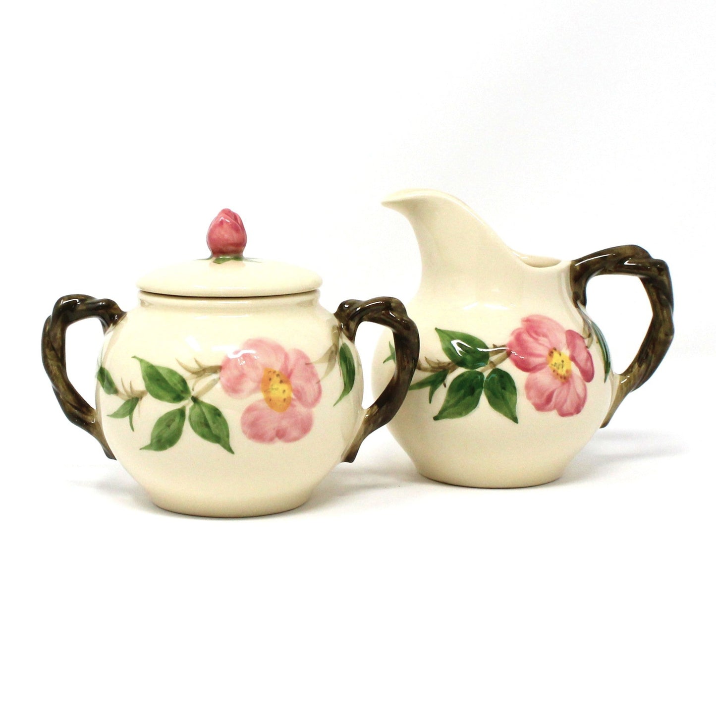 Creamer & Sugar with Lid, Franciscan, Desert Rose, Ceramic, Vintage USA, 1960's