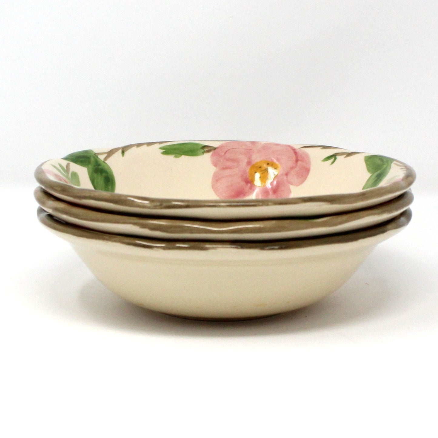 Bowls, Cereal Bowls, Franciscan, Desert Rose, Set of 3, Vintage England, 1970's