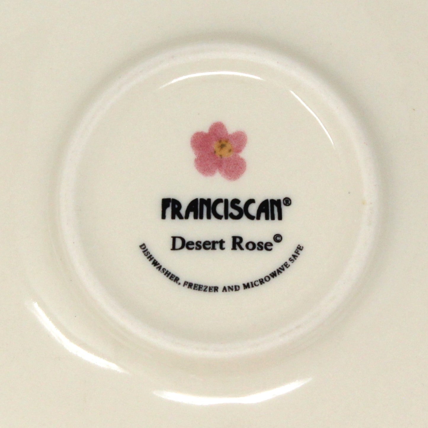 Teacup and Saucer, Franciscan, Desert Rose, Pink Rose, Set of 4 Coffee Cups, 2000's