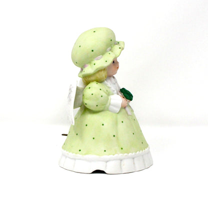 Musical Figurine, Irish Girl Angel, Plays When Irish Eyes Are Smiling, March Angel, Vintage, 1980's