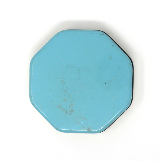 Gift Tin / Candy Tin, Metal Box Co, Bunny Rabbit Fishing, Octagon Shape, Vintage, 1940's