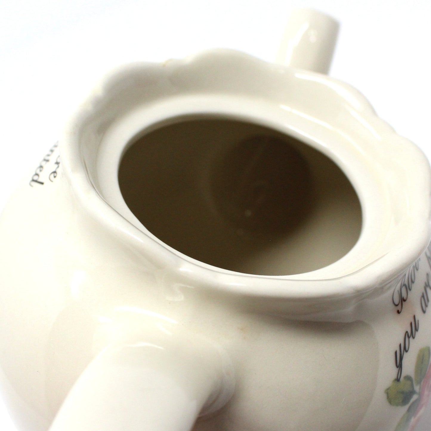 Teapot, Floral, Bloom Where You Are Planted, Martha Vaughn Lily Creek Collection, Pink Roses, 2000's