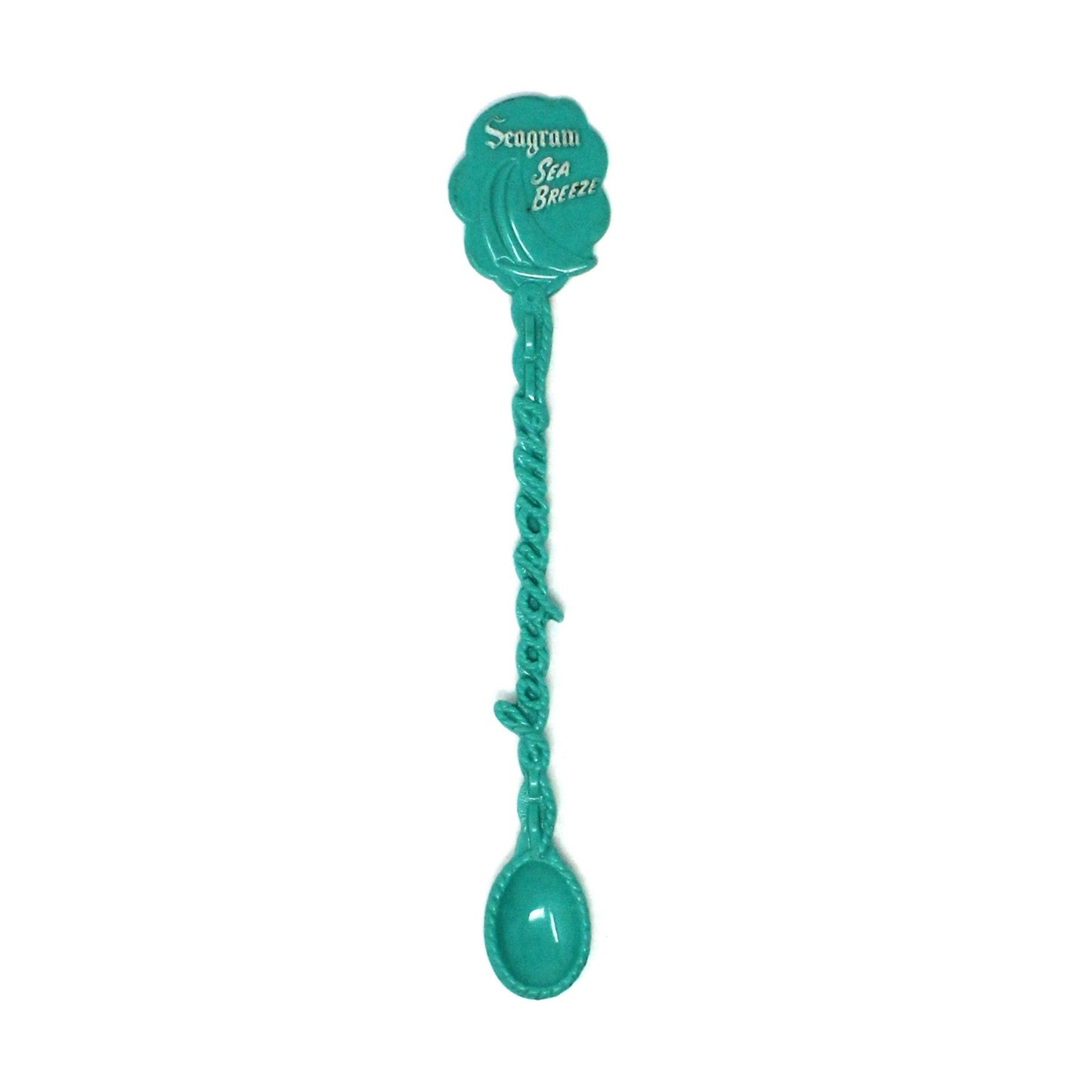 Cocktail Drink Stirrers - Swizzle Sticks / Spoons, Seagram's Sea Breeze, Aqua, Vintage, 1950's