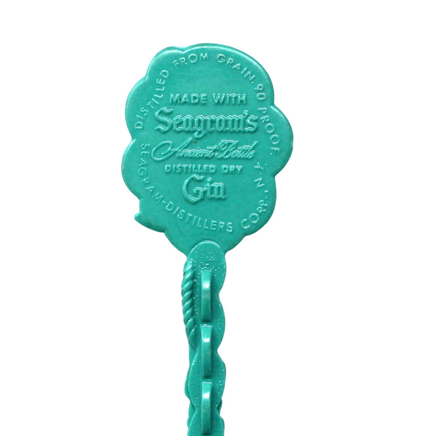 Cocktail Drink Stirrers - Swizzle Sticks / Spoons, Seagram's Sea Breeze, Aqua, Vintage, 1950's