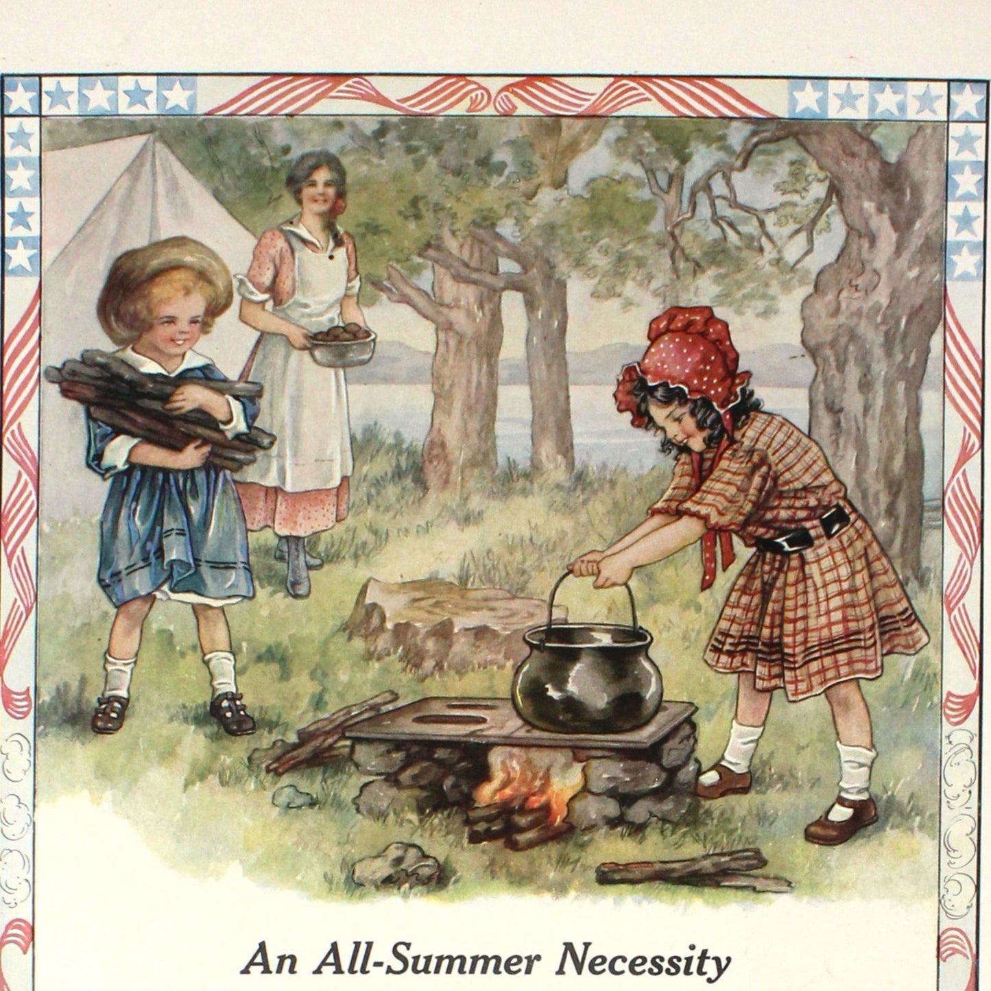 Advertisement, Hinds Honey & Almond Cream, 1916, Original Magazine Ad, An All Summer Necessity, Antique