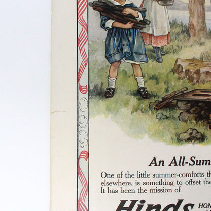 Advertisement, Hinds Honey & Almond Cream, 1916, Original Magazine Ad, ...Summer Necessity, Antique TRIMMED