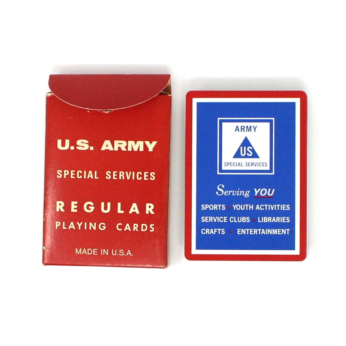 Playing Cards, US Army Special Services, Red Regular Deck, USPCC, Vintage