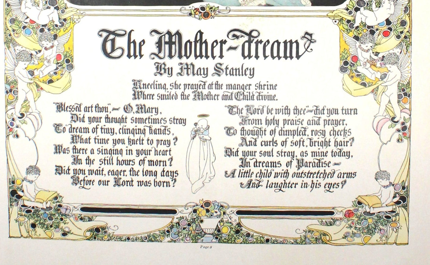 Magazine Page, 1915, "The Mother - Dream", Poem by May Stanley, Original Magazine Page, Antique Extremely RARE