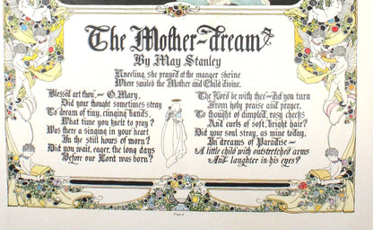 Magazine Page, 1915, "The Mother - Dream", Poem by May Stanley, Original Magazine Page, Antique Extremely RARE
