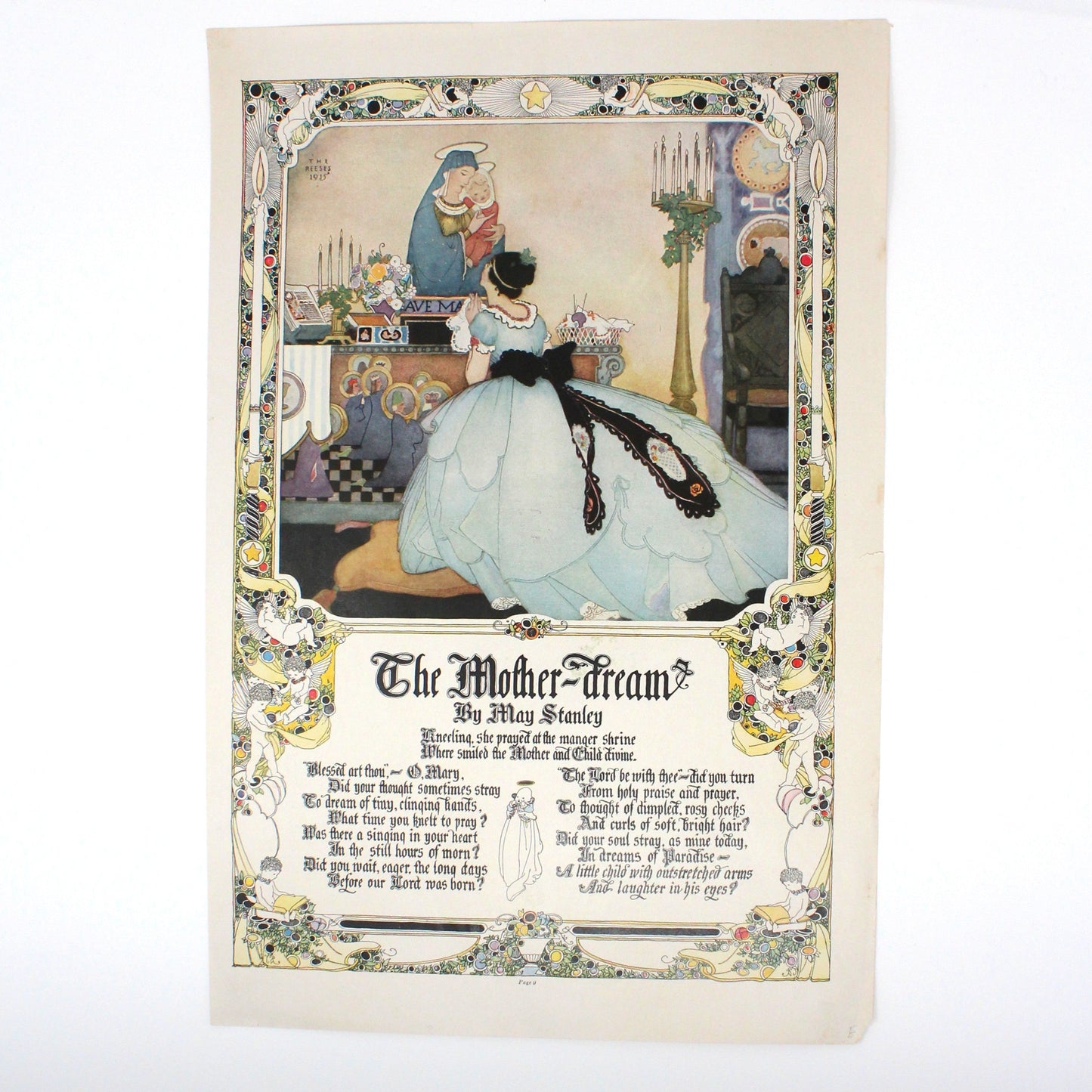 Magazine Page, 1915, "The Mother - Dream", Poem by May Stanley, Original Magazine Page, Antique Extremely RARE