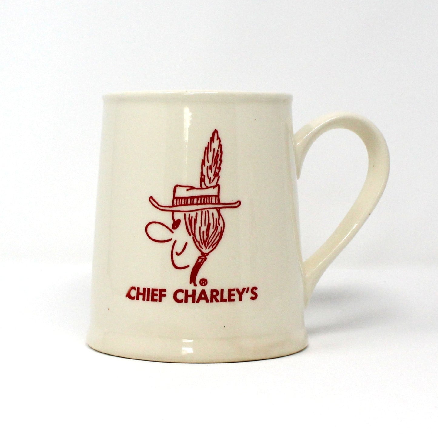 Beer Mug, Chief Charley's, Beer Stein, Indian Head, Ceramic, Vintage