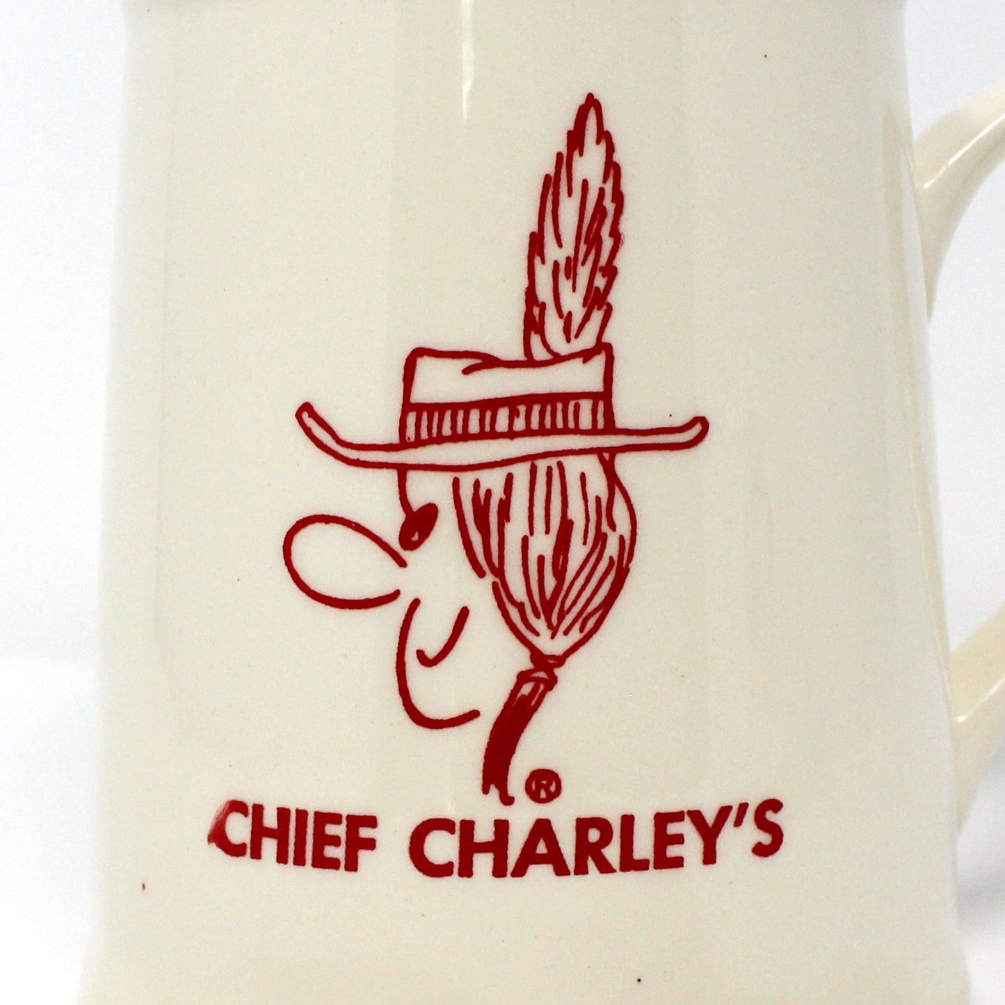 Beer Mug, Chief Charley's, Beer Stein, Indian Head, Ceramic, Vintage