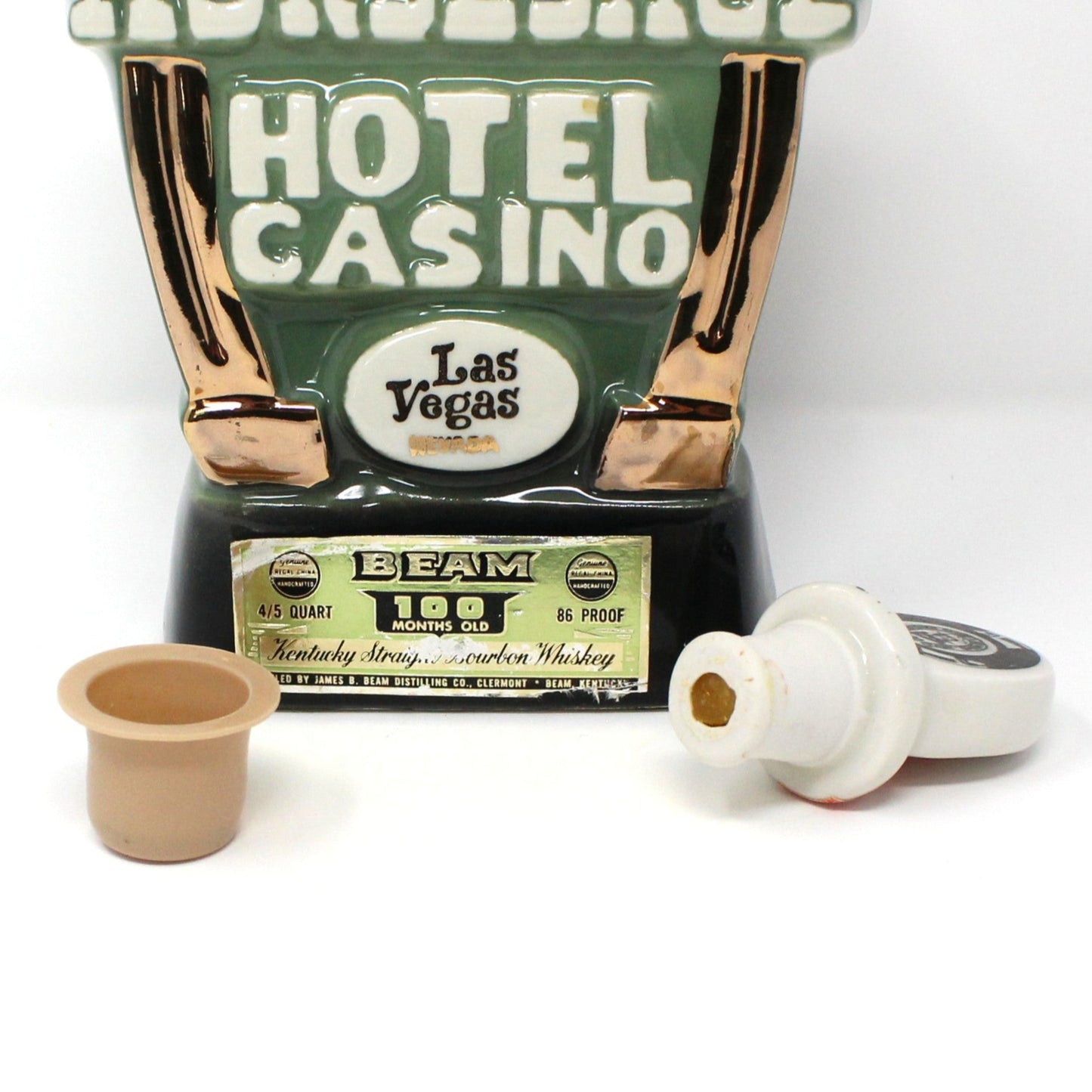 Decanter with Stopper, Jim Beam, Binion's Horseshoe Hotel & Casino, Las Vegas, NV, Vintage 1970