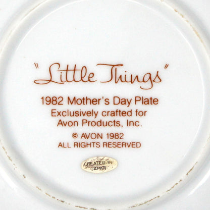 Decorative Plate, Avon, Mother's Day 1982, Little Things Mean a Lot, Vintage