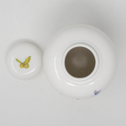Ginger Jar, Irises and Butterflies, Porcelain, Vintage Japan