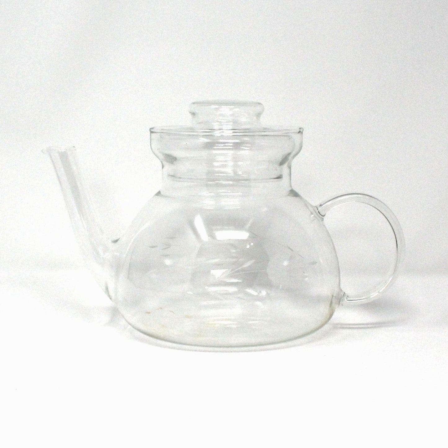Teapot, Princess House, Heritage Pattern, Etched Floral, Clear Glass, Vintage