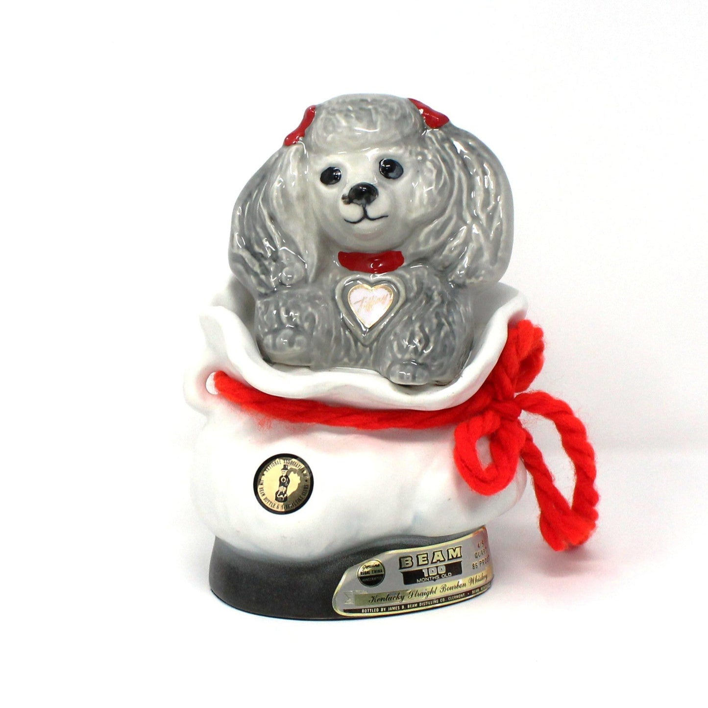 Decanter with Stopper, Jim Beam, "Tiffiny Poodle" Dog Collectible, Vintage 1973