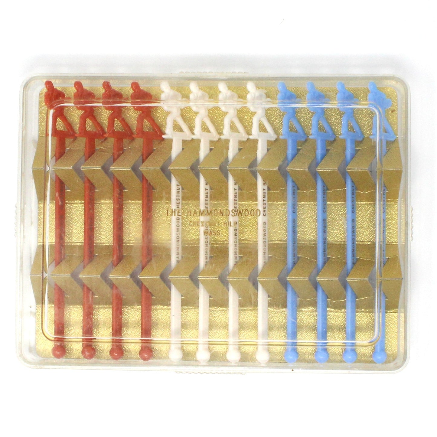 Cocktail Drink Stirrers - Swizzle Sticks / Spoons, Tennis Players, Hammondswood, Chestnut Hill, MA, Boxed Set of 12, Vintage