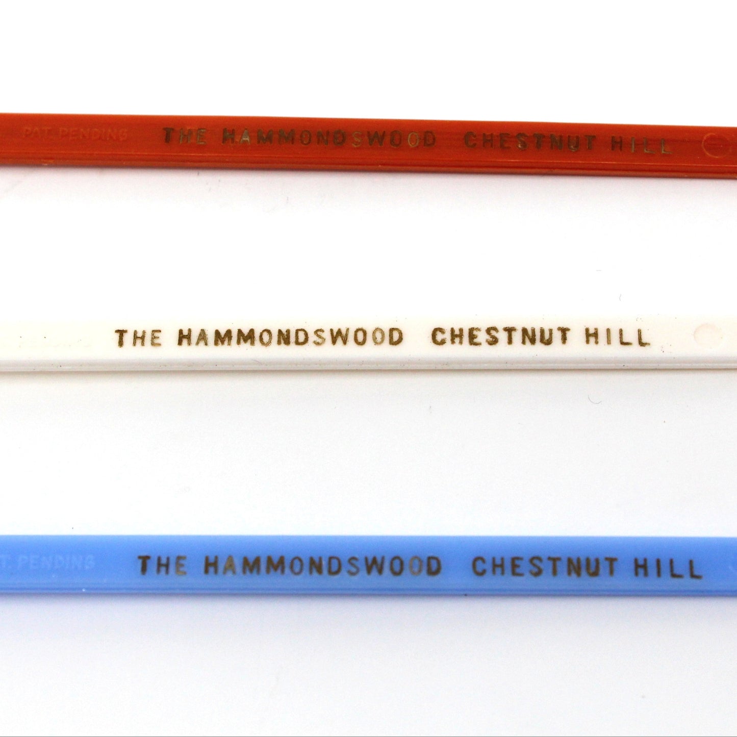 Cocktail Drink Stirrers - Swizzle Sticks / Spoons, Tennis Players, Hammondswood, Chestnut Hill, MA, Boxed Set of 12, Vintage
