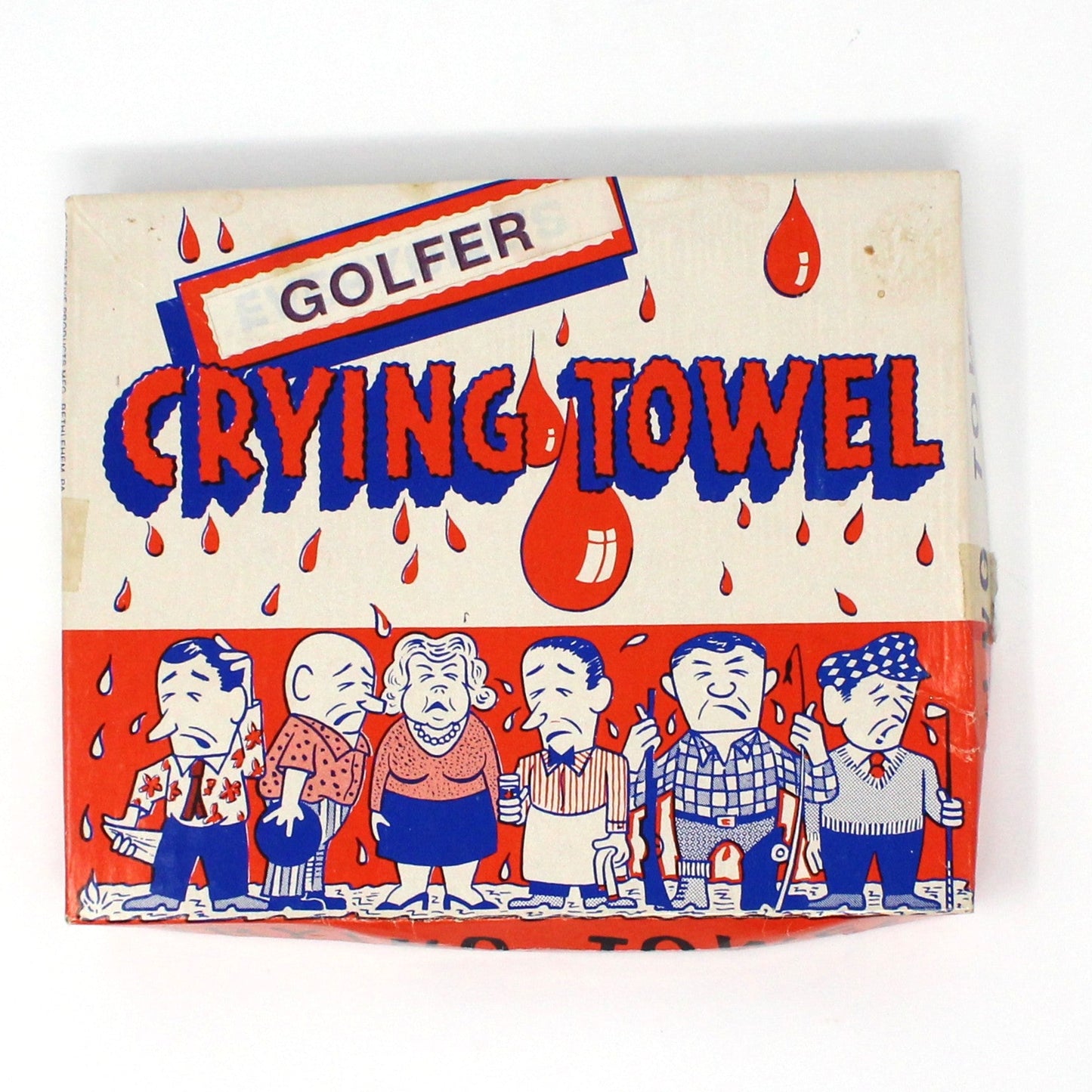 Golf Towels / Crying Towel, Funny Novelty, Golfer Gifts, Original Box, Green & White, Vintage