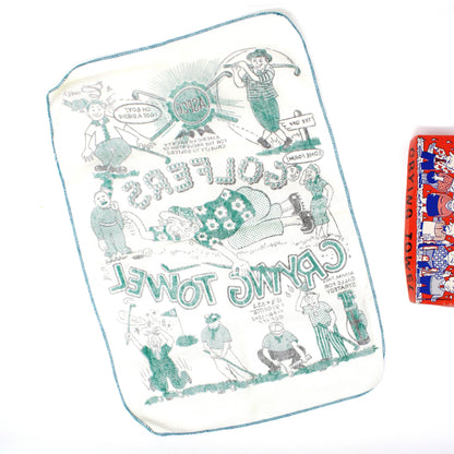 Golf Towels / Crying Towel, Funny Novelty, Golfer Gifts, Original Box, Green & White, Vintage