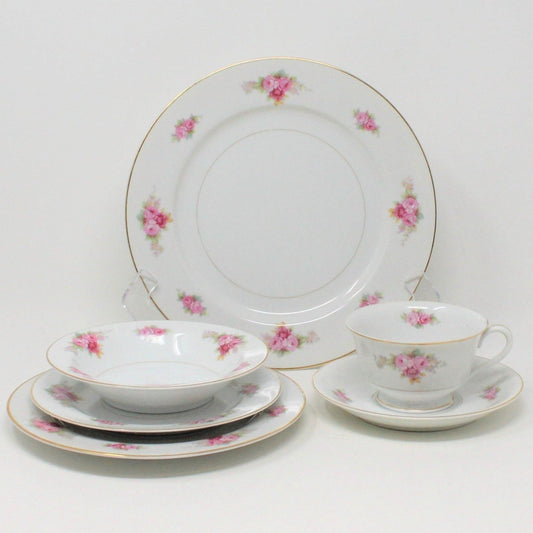 Dinnerware, RC Royal Crockery, Noritake Bone China, 6 Pcs. Place Setting, Vintage