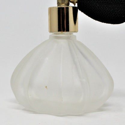 Perfume Bottle, Frosted Glass with Atomizer Bulb, Vintage