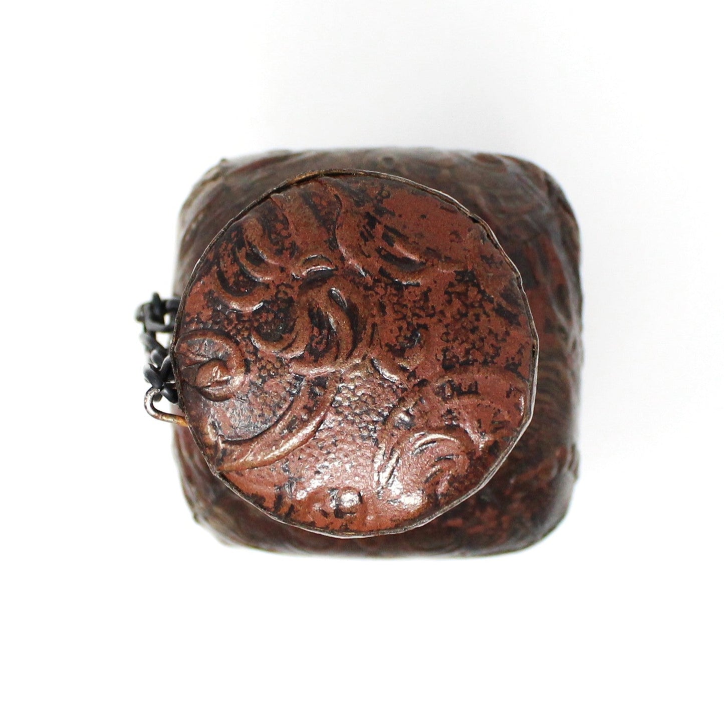 Decanter, Tooled Leather Wrapped Bottle, Flamenco Dancers, Amber Glass, Vintage Barware, Spain
