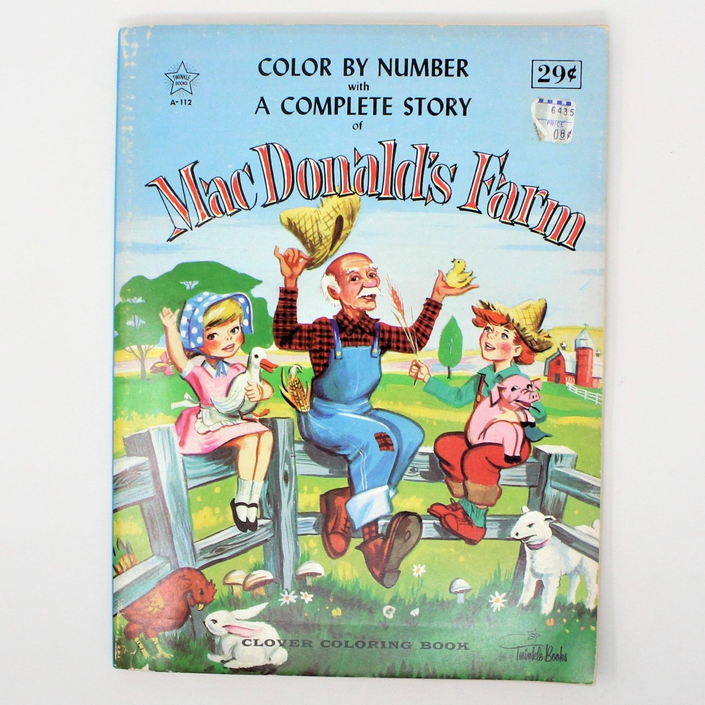 Coloring Book, Mac Donald's Farm, Color by Number, Clover Twinkle Books, Vintage