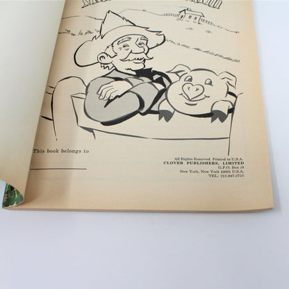 Coloring Book, Mac Donald's Farm, Color by Number, Clover Twinkle Books, Vintage