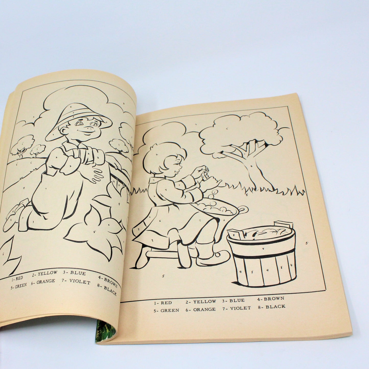 Coloring Book, Mac Donald's Farm, Color by Number, Clover Twinkle Books, Vintage