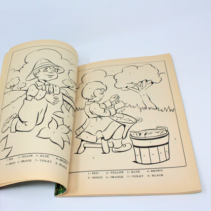 Coloring Book, Mac Donald's Farm, Color by Number, Clover Twinkle Books, Vintage