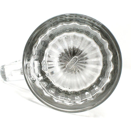 Beer Stein, Glass Mug with Pewter Lid, Carved "Carnes", Germany, Vintage