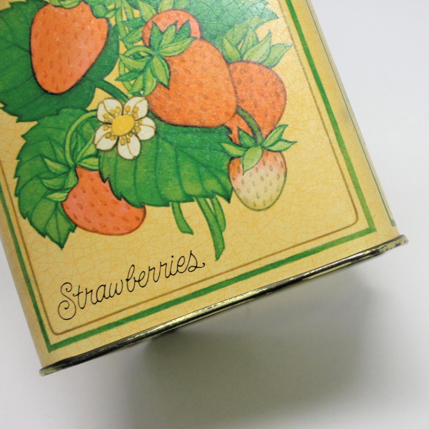 Gift Tin / Cookie Tin, Summer Berries Pattern, Hallmark, Square, Vintage