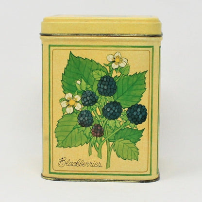 Gift Tin / Cookie Tin, Summer Berries Pattern, Hallmark, Square, Vintage