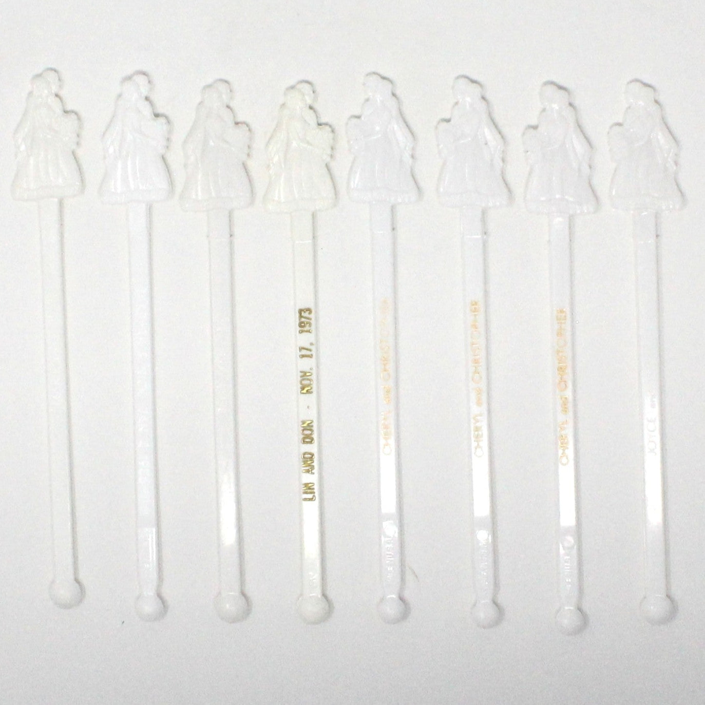 Cocktail Drink Stirrers - Swizzle Sticks / Spoons, Bride and Groom, Bridal, Wedding, Vintage