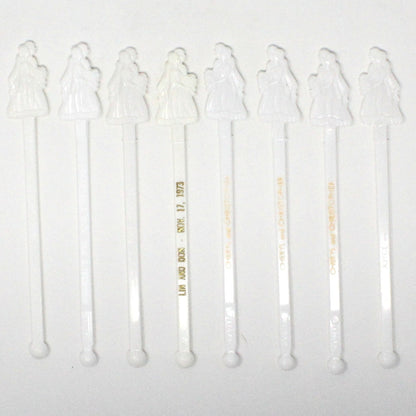 Cocktail Drink Stirrers - Swizzle Sticks / Spoons, Bride and Groom, Bridal, Wedding, Vintage