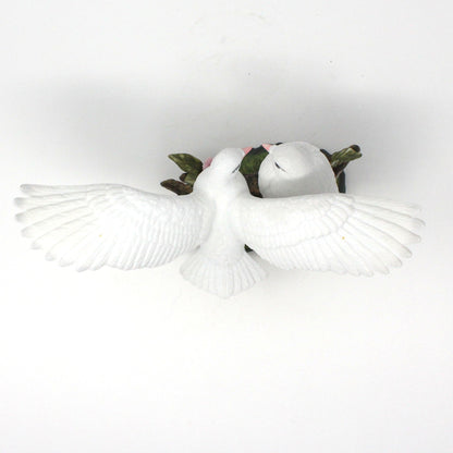 Figurine, Wellington Dove Collection, Two White Doves on Branch, Bisque Porcelain, Vintage