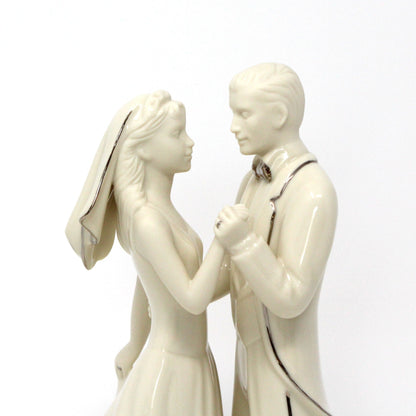 Figurine, Lenox, Wedding Promises Collection, Bride & Groom Porcelain Figurine, First Dance Cake Topper, Vintage, 8.5"