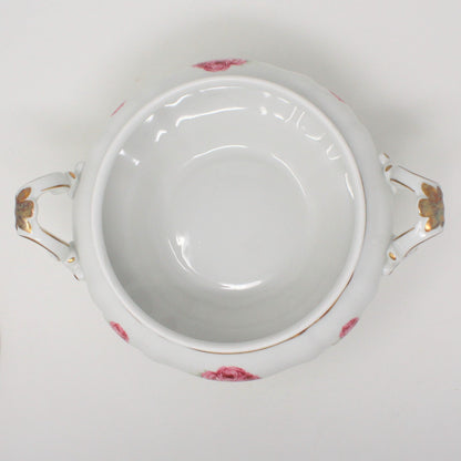 Covered Vegetable Bowl, Hutschenreuther, The Dundee, Pink Rose, Bavaria, Germany, Vintage