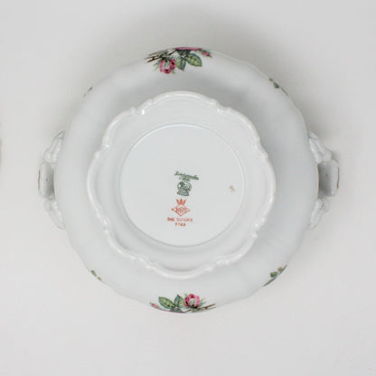 Covered Vegetable Bowl, Hutschenreuther, The Dundee, Pink Rose, Bavaria, Germany, Vintage